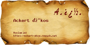 Ackert Ákos névjegykártya