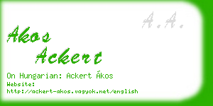 akos ackert business card